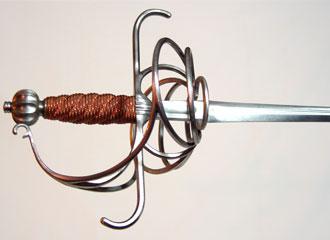 Italian Rapier replica, close-up hilt. Italian Rapier replica, close-up hilt.