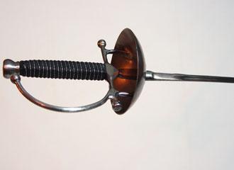 Late Italian Rapier replica, close-up of hilt. Late Italian Rapier replica, close-up of hilt.